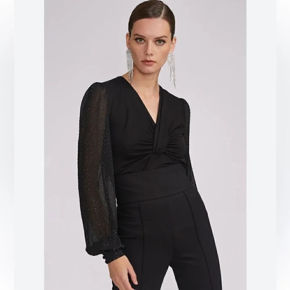 NWT Generation Love ROMI CRYSTAL TOP XS Black